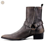 Chaussures western homme en cuir marron