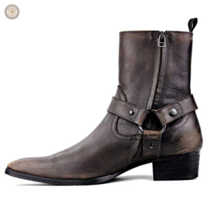 Chaussures western homme en cuir marron