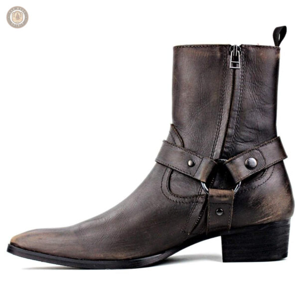 Chaussures western homme en cuir marron