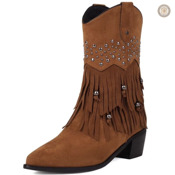 Bottines Western en daim pour femme