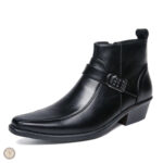 Boots Western en simili cuir pour homme