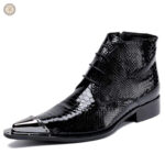 Boots Western Noires pour homme, style cowboy classique
