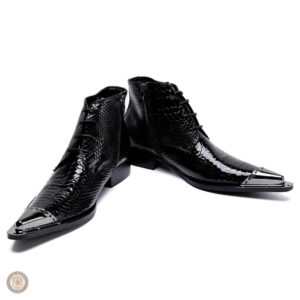 Bottes cowboy noires, design élégant et intemporel pour hommes