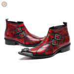 Chaussures de style Western pour hommes, coloris rouge