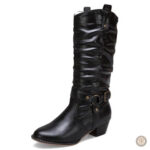 Bottes cowboy noires pour femme, style country élégant
