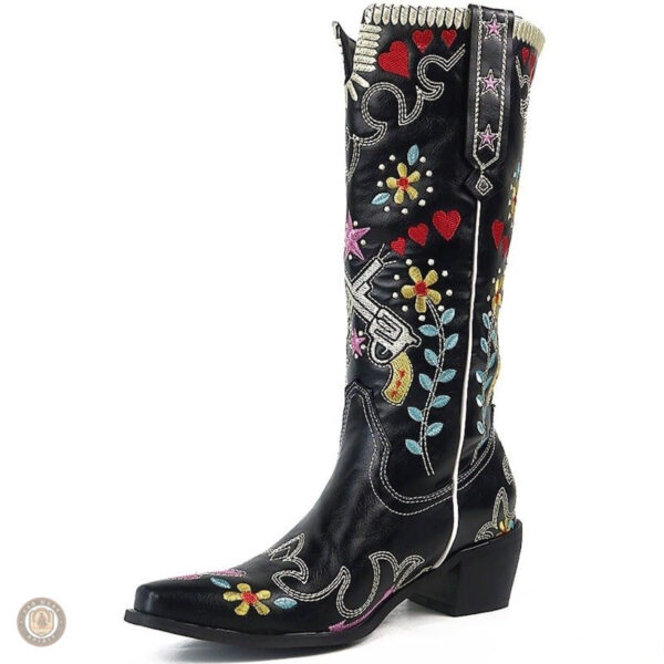 Bottes en cuir Ottawa, design cowboy féminin tendance