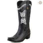 Bottes à talon haut pour femme, style cowboy élégant