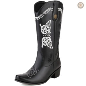 Bottes à talon haut pour femme, style cowboy élégant