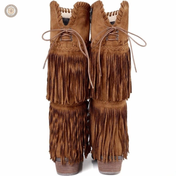 Chaussures western pour femme, style country avec franges