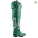 Bottes de Cowboy vertes, design élégant pour un look audacieux