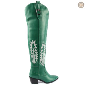 Bottes de Cowboy vertes, design élégant pour un look audacieux