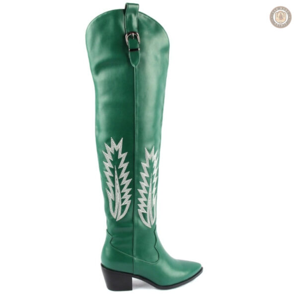 Bottes de Cowboy vertes, design élégant pour un look audacieux