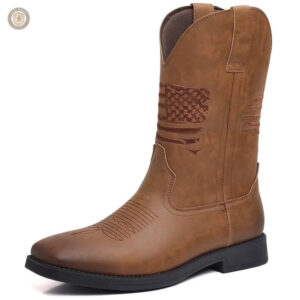 Bottes de Western Homme en cuir marron