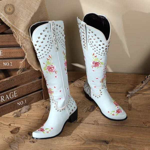 Bottes western à talon pour femme, look tendance et audacieux