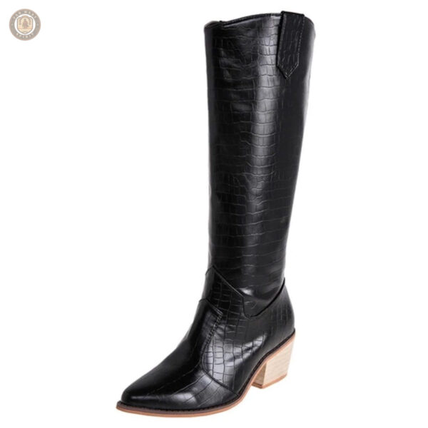 Bottes cowboy hautes pour femme en cuir