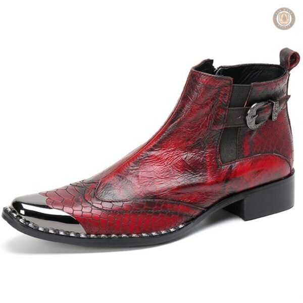 Bottes cowboy rouges pour homme, style classique et audacieux