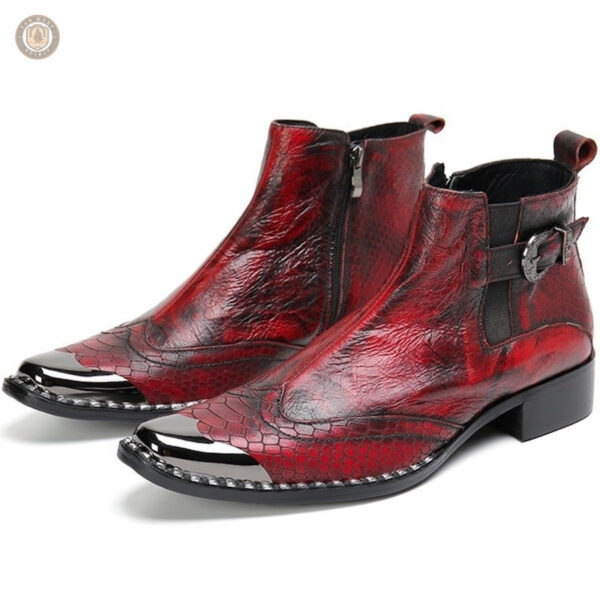 Bottes cowboy homme, couleur rouge vive pour un look distinctif