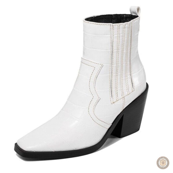 Bottes Western Femme, design crocodile élégant