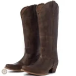 Bottes en cuir pour femme, design cowboy élégant