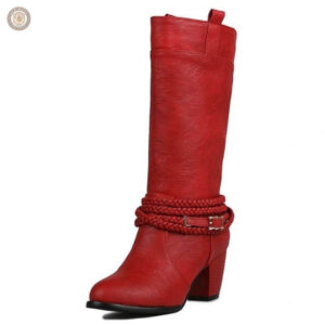 Bottes effet cuir à l'allure western pour femme
