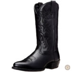 Bottes cowboy noires brodées pour homme