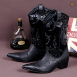 Bottes cowboy noires, design élégant et intemporel
