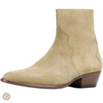 Bottines Beiges Camel pour homme, style cowboy