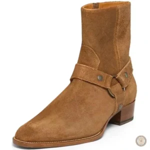 Bottines cowboy en daim pour homme