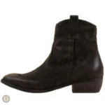 Bottines Cowboy Femme en cuir noir