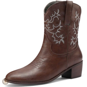 Bottines Talon en cuir marron pour un style western