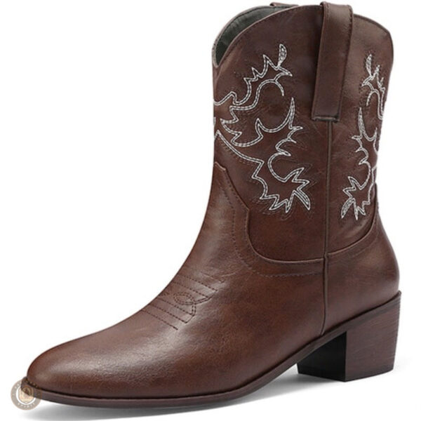 Bottines Talon en cuir marron pour un style western