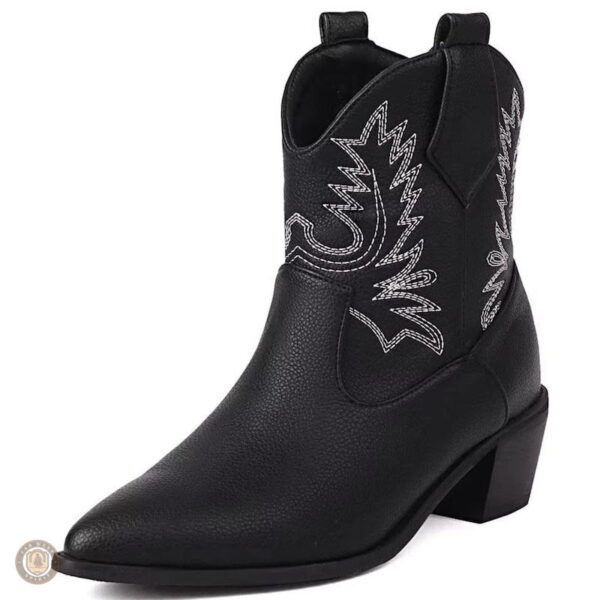 Bottines noires femme style cowboy, élégance country