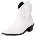 Chaussures de style cowboy pour femme, bottines noires tendance