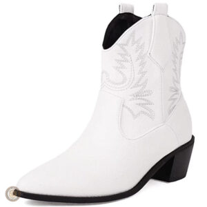 Chaussures de style cowboy pour femme, bottines noires tendance