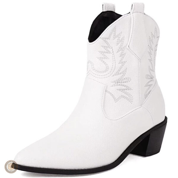 Chaussures de style cowboy pour femme, bottines noires tendance