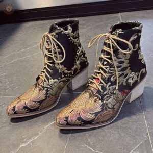 Bottines femme style cowboy, parfaites pour un look décontracté