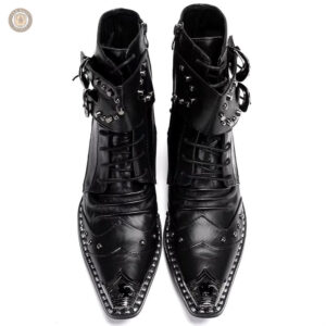 Bottines style cowboy en cuir pour un look élégant