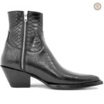 Bottines en cuir style cowboy avec talon pour homme