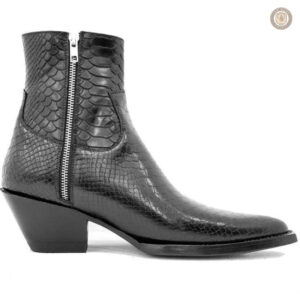 Bottines en cuir style cowboy avec talon pour homme