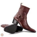 Bottines en cuir style cowboy pour homme