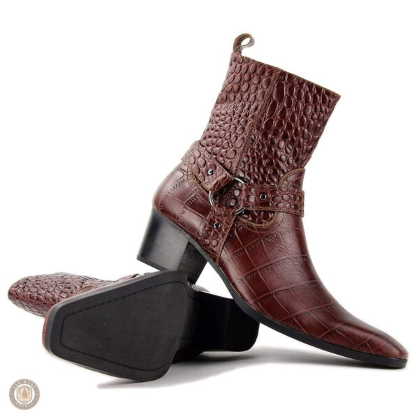 Bottines en cuir style cowboy pour homme