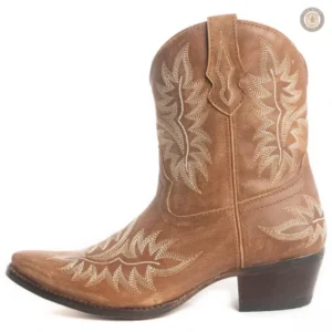 Bottines cowboy femme en cuir, design classique