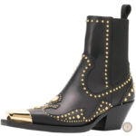 Bottines Cowboy Femme À Clou en cuir élégant