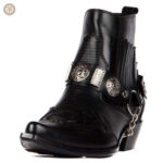 Bottines Cowboy Homme Biker en cuir robuste