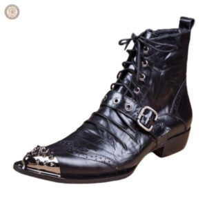Bottines cowboy noires pour homme, style classique et moderne