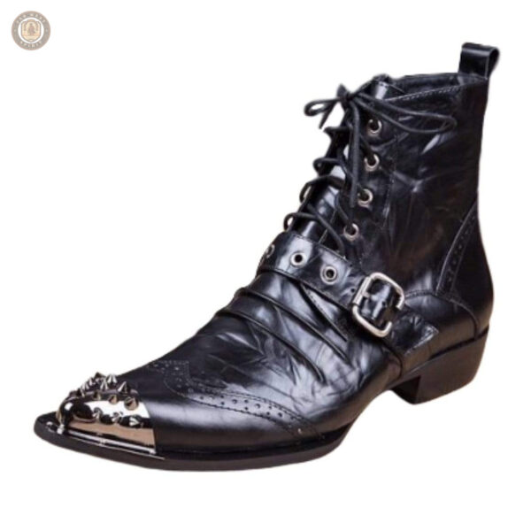 Bottines cowboy noires pour homme, style classique et moderne