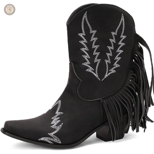 Chaussures de style cowboy, bottines rouges élégantes pour femme