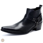 Bottines cuir cowboy homme à talon carré