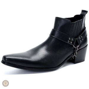 Bottines cuir cowboy homme à talon carré