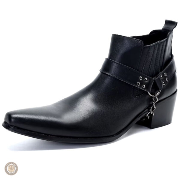 Bottines cuir cowboy homme à talon carré